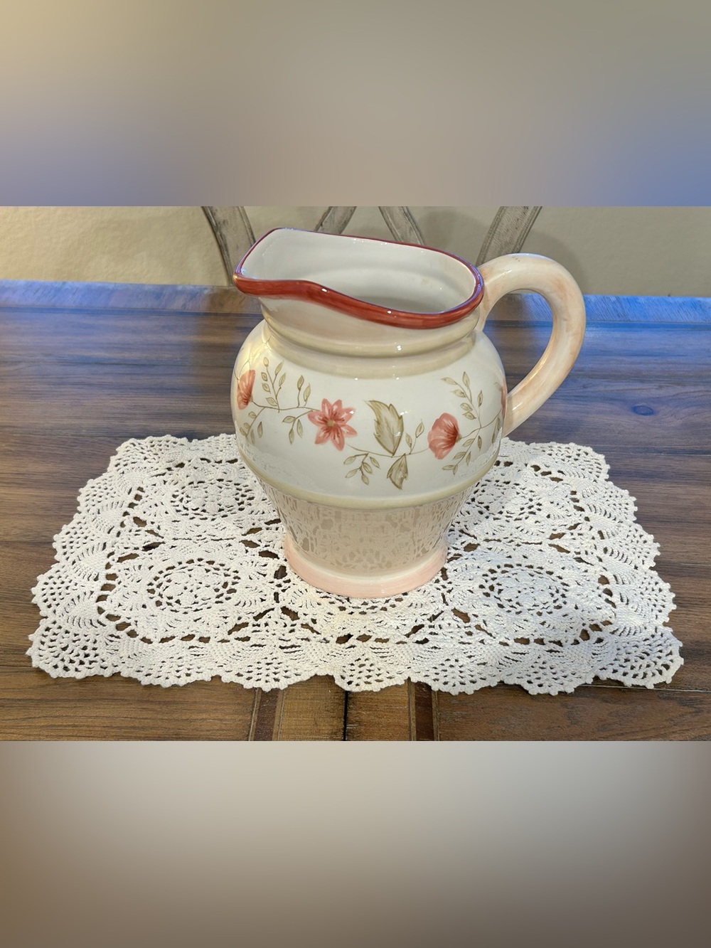 Waverly Norfolk Rose Vintage Pitcher